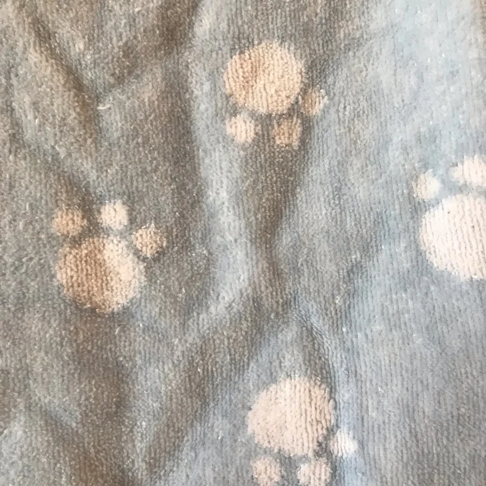 Carters Baby Blue Bathrobe Size 0 to 9 Months Paw Prints Lion Patch Cotton